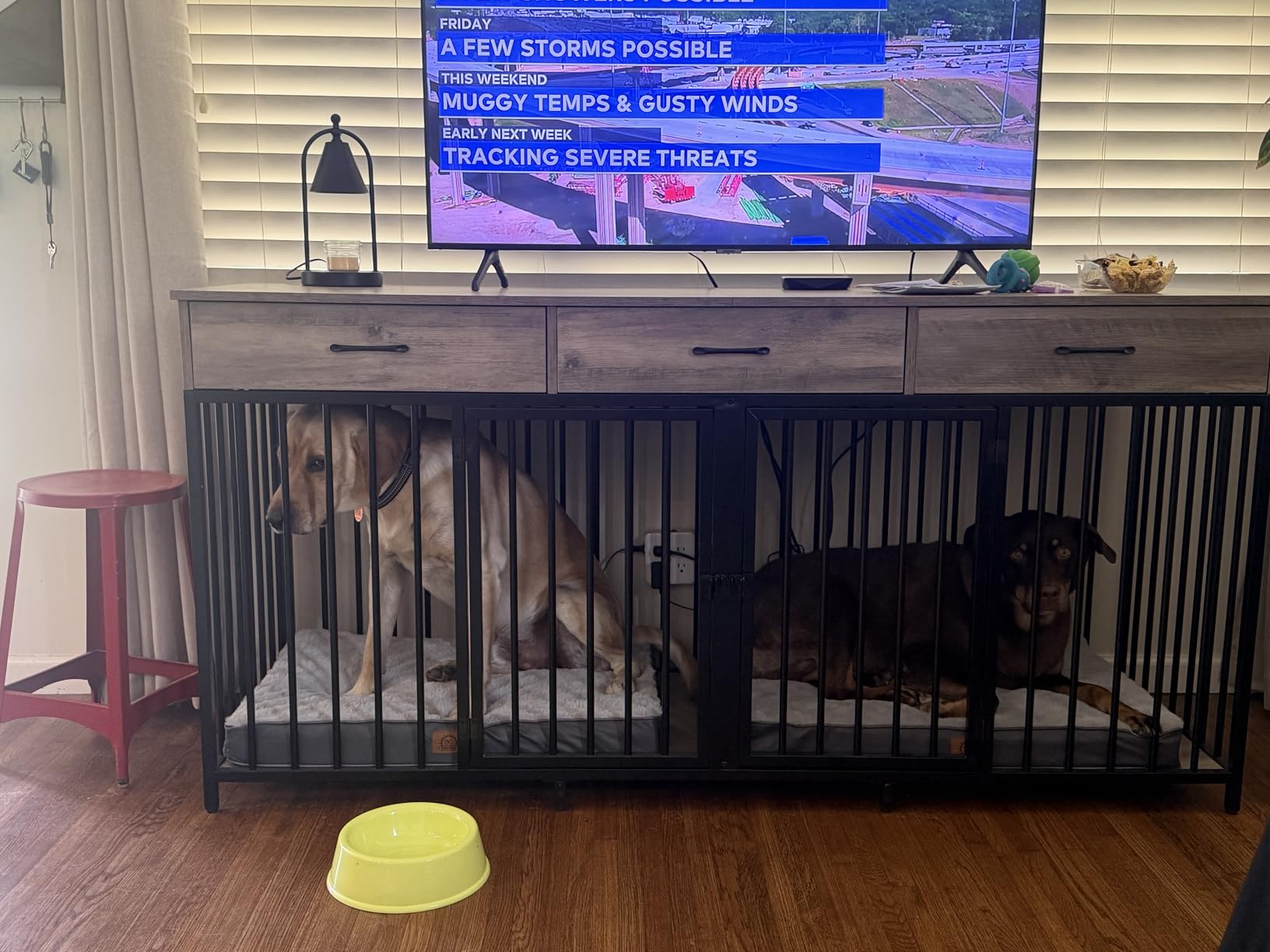 HOSTACK Double Dog Crates Furniture, 71