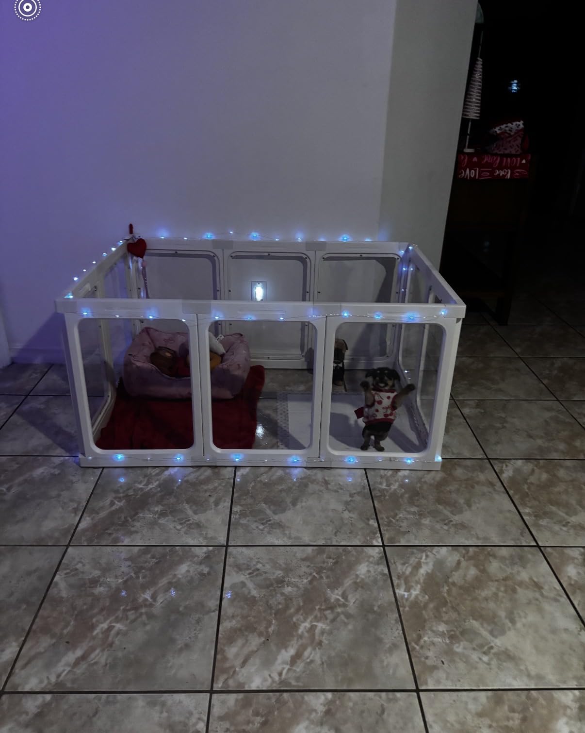 Clear Acrylic Dog Playpen Indoor, Puppy Cat Small Pet Play Pen, Pet Cat Playpen for Rabbits, Dog Fence Crate Kennel Whelping Cage (24