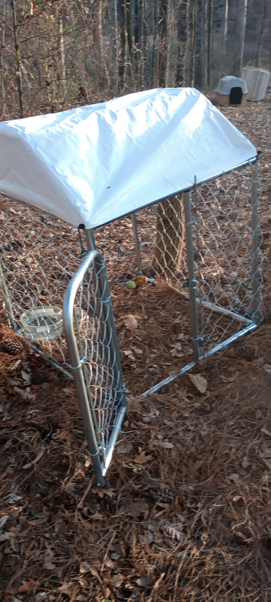 LotFun Large Outdoor Dog Kennel, 10 x 10 FT Heavy Duty Dog Enclosure with Chain Link Fence, UV-Resistant Canopy Cover, Double Lock Security (10 x 10 x 5 FT) customer photo 2