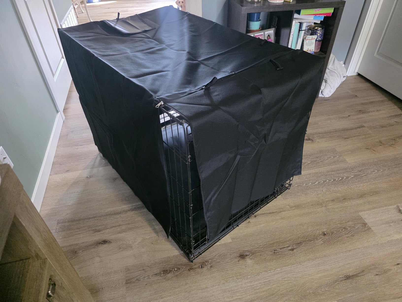 48 Inch Dog Crate Cover for Heavy Duty Dog Cages 900D Oxford Fabric Insulated Dog Kennel Cover UV-Resistant Chewproof Soundproof Windproof Rainproof customer photo 1