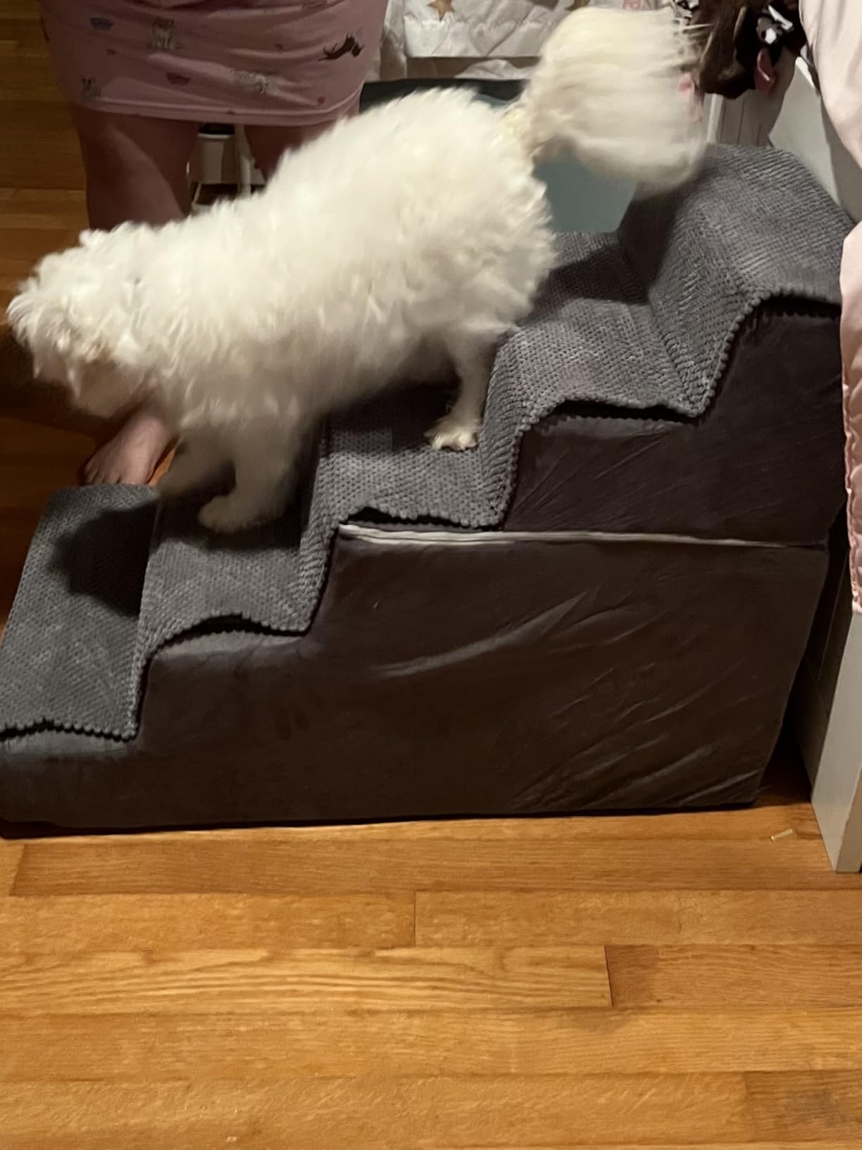 DUMOS Dog Stairs for Small and Medium Dogs, 3-Step Pet Steps with High-Density Foam customer photo 1