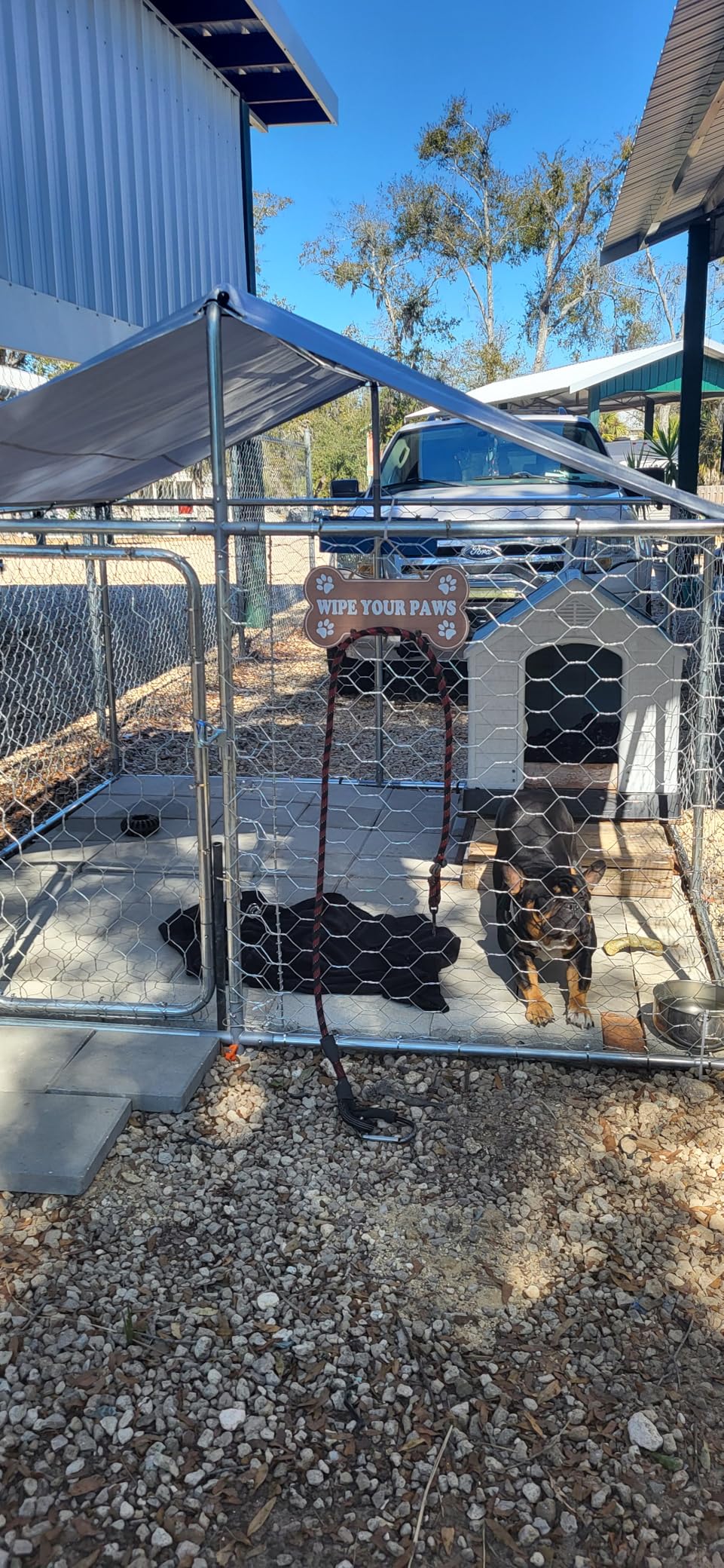 15'x15' Large Outdoor Dog Kennel, Heavy Duty Dog Enclosure with Roof, Weather Resistant Cover and Security Lock, Outside Pet Pens Run for Yard customer photo 2