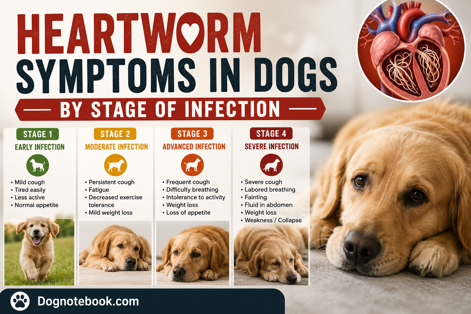 Heartworm Symptoms in Dogs by Stage of Infection