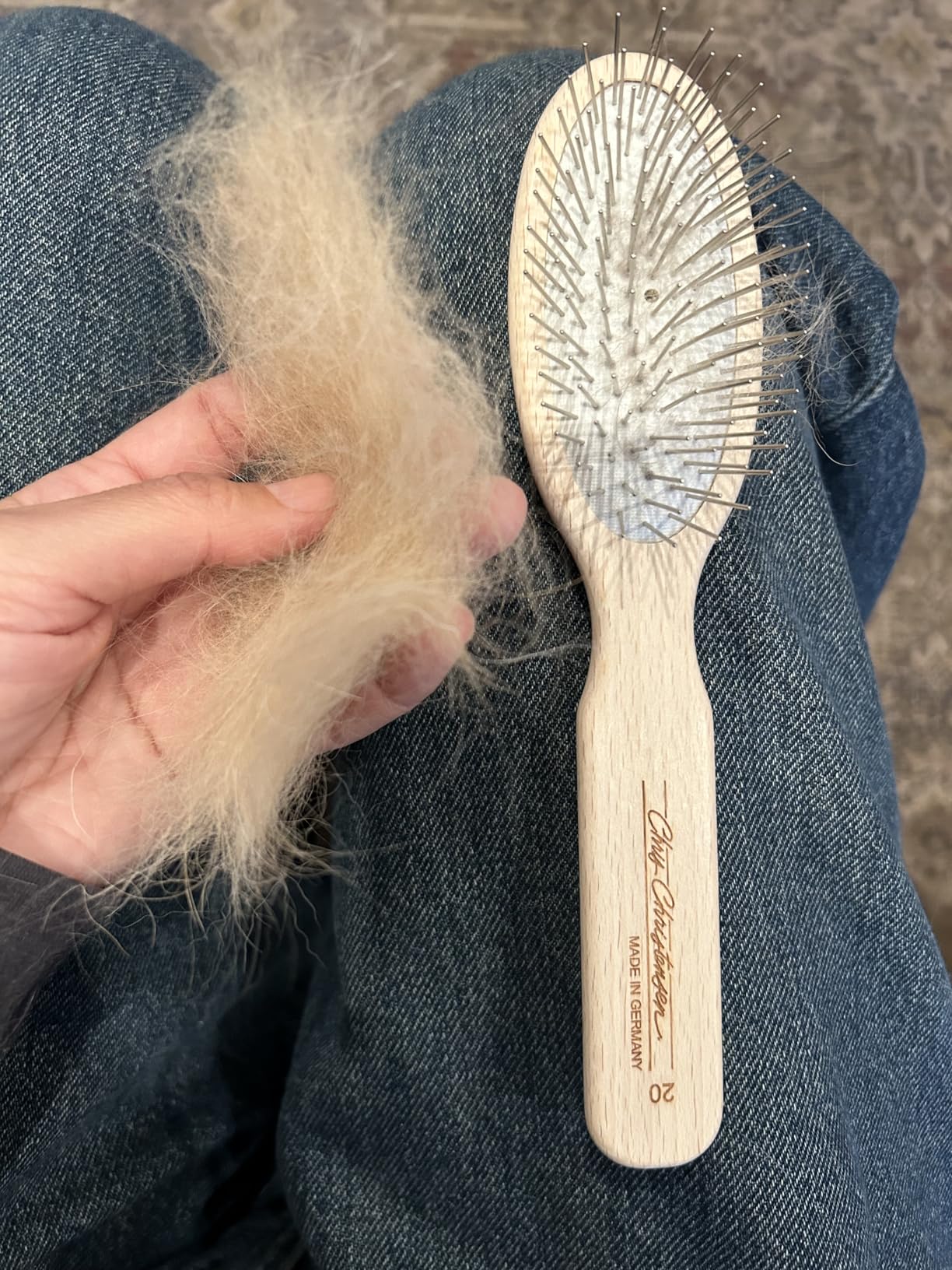 Chris Christensen Dog Brush, 27 mm Oval Pin Brush, Original Series, Groom Like a Professional, Stainless Steel Pins, Lightweight Beech Wood Body, Ground and Polished Tips customer photo 1