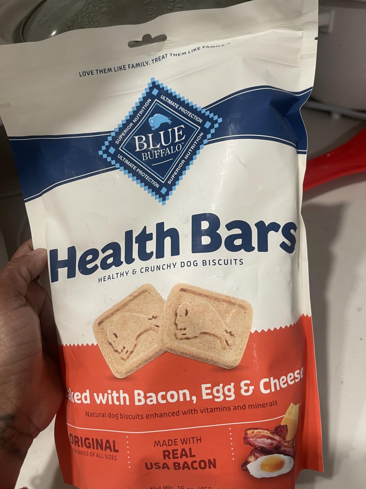 Blue Buffalo Health Bars Bacon, Egg & Cheese Crunchy Dog Biscuits, Oven-Baked with Real Bacon & Natural Ingredients, 16 oz. customer photo 2