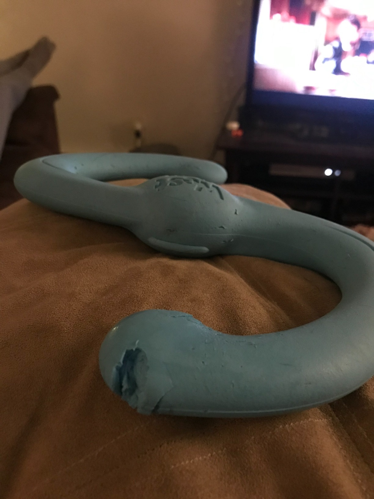 West Paw Zogoflex Bumi Dog Tug Toy - S-Shaped, Lightweight Chew Toys for Fetch, Play, Pet Exercise - Tug of War Soft Flinging Squishy Chewy Toy for Dogs - Guaranteed, Latex-Free, Large 9.5