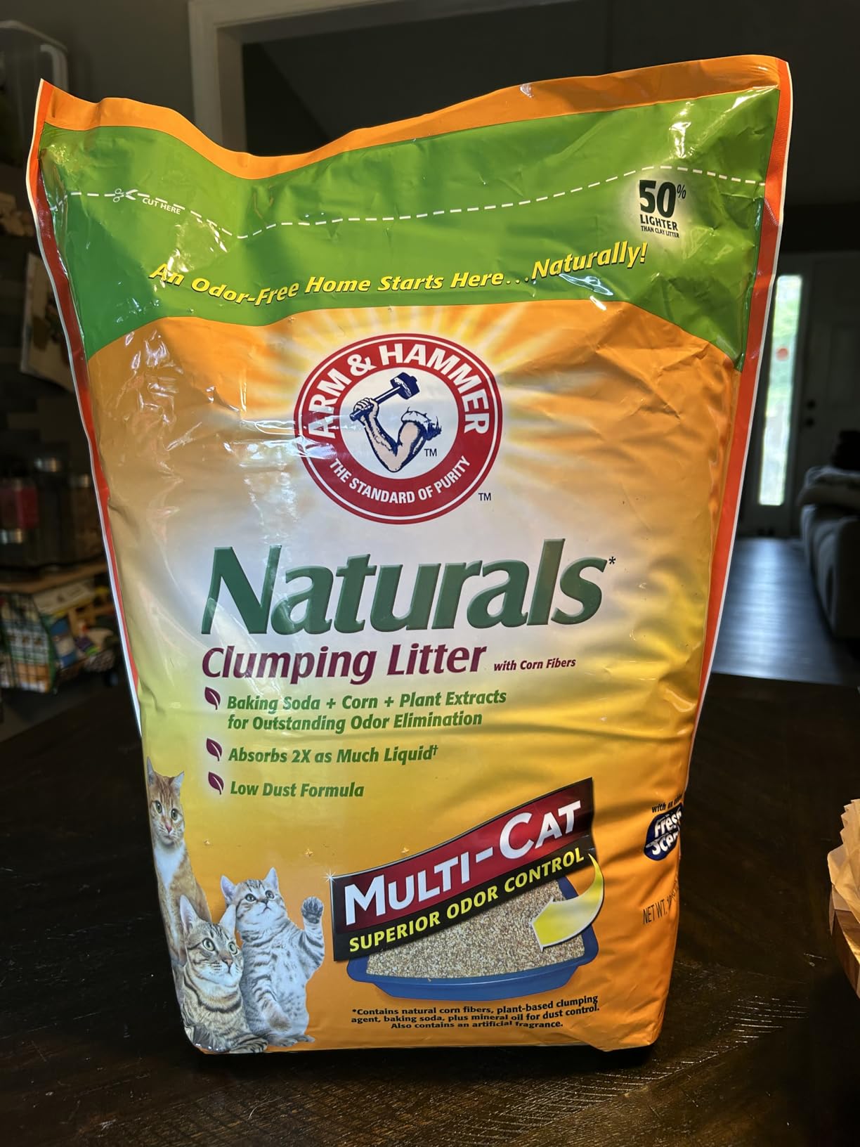 ARM & HAMMER Naturals Clumping Cat Litter, Odor Control, Multi Cat Litter, 18 lb. Bag customer photo 2