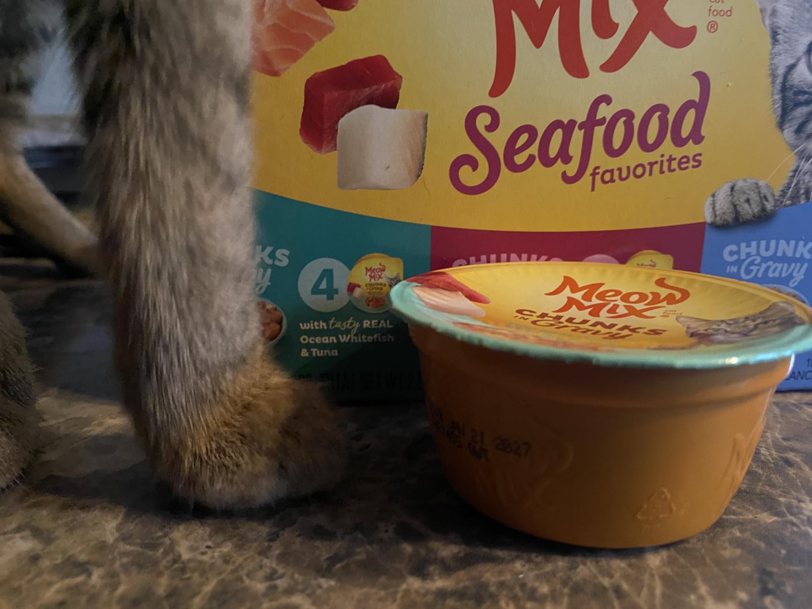 Meow Mix Savory Morsels Seafood Favorites Variety Pack, 2.75 oz Can (12 Pack) customer photo 2