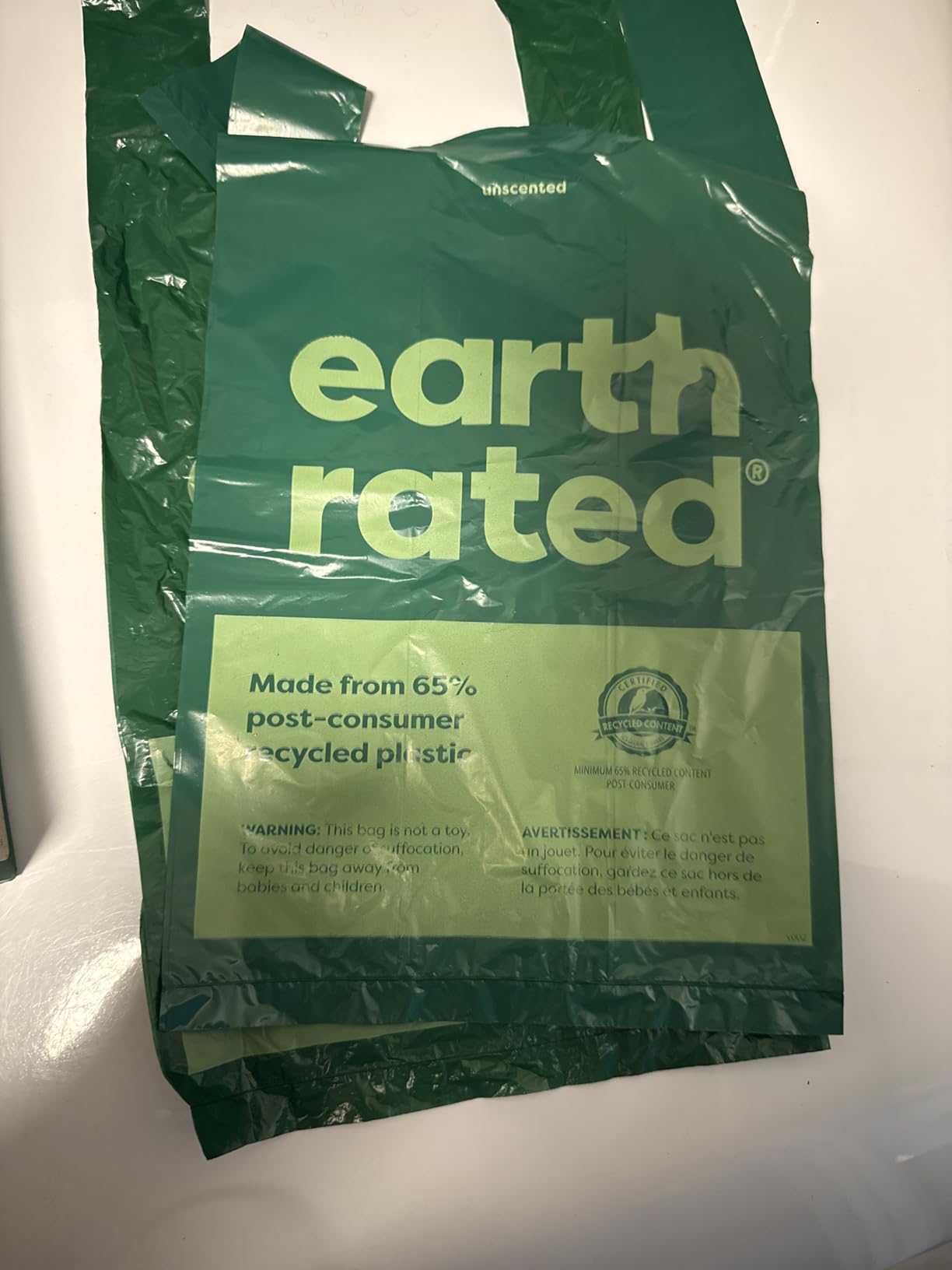Earth Rated Dog Poop Bags with Handles, Extra Wide, Easy Tie and Guaranteed Leakproof, Lavender Scented, 120 Handle Bags customer photo 1