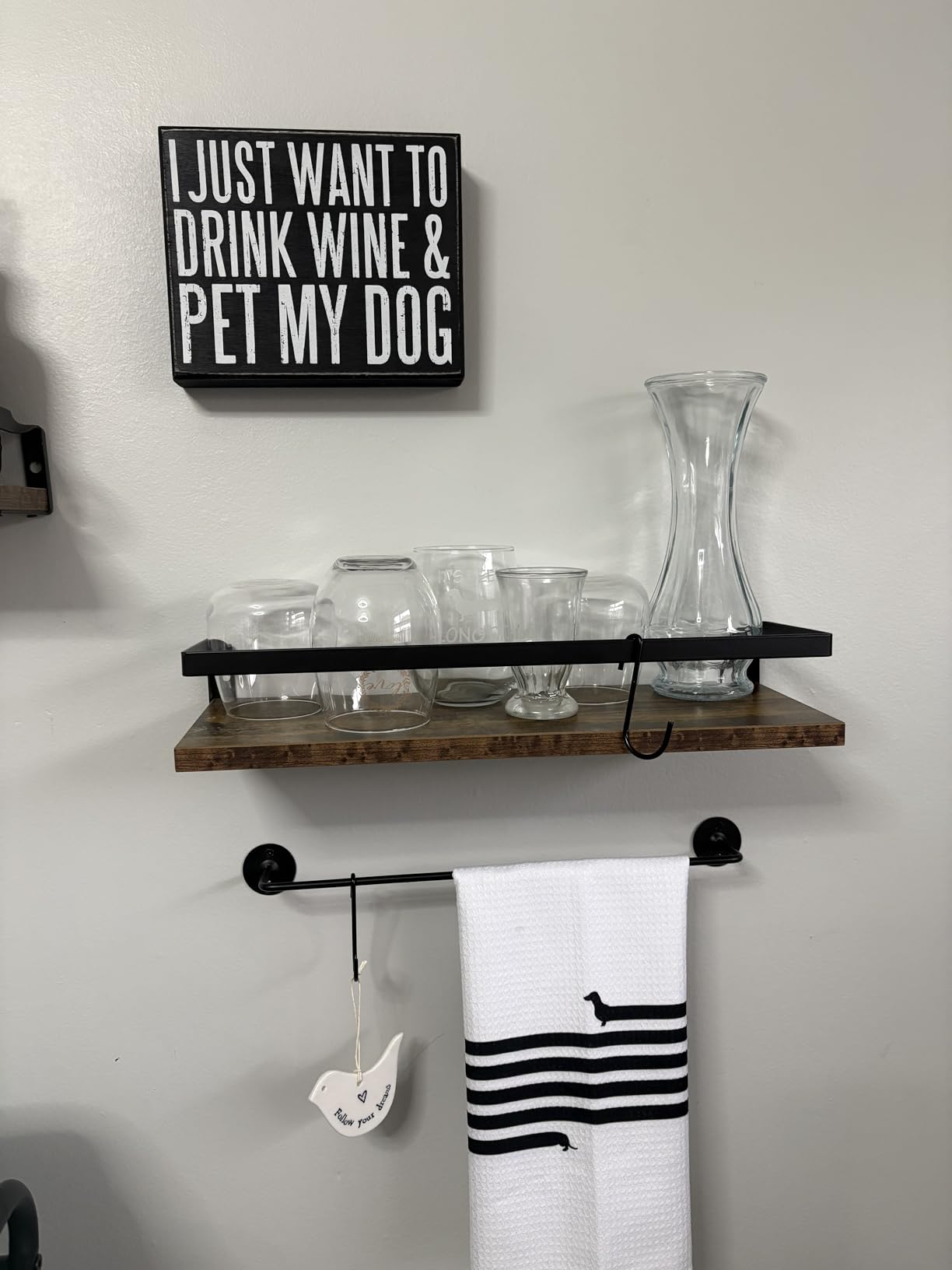 Primitives by Kathy Rustic Wooden Decor Sign - 'Dogs Welcome, People Tolerated' - Office/Farmhouse Decor, Dog Lovers Gift, 5 Inch customer photo 2