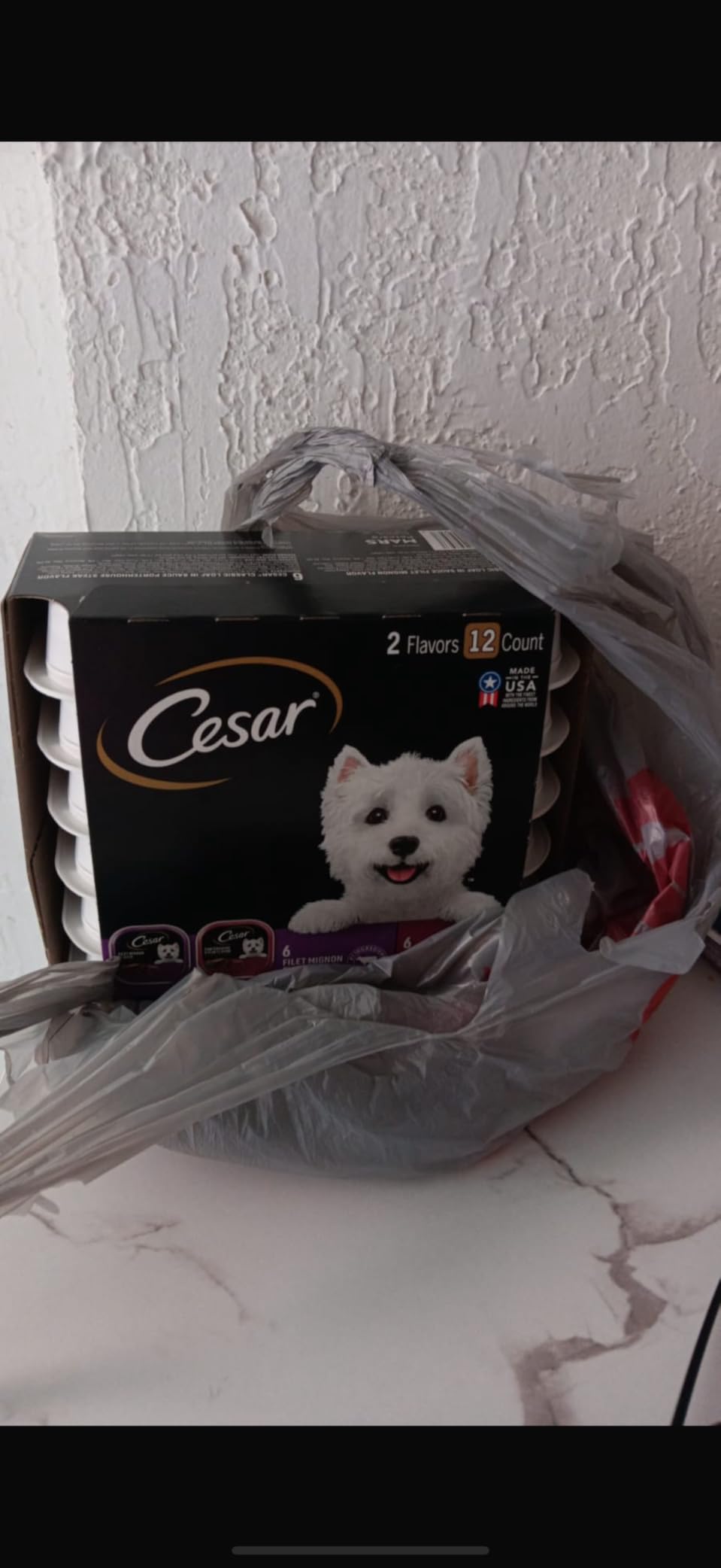 Cesar Classic Loaf in Sauce Wet Dog Food, Beef Recipe, Filet Mignon Flavor, Grilled Chicken Flavor, and Porterhouse Steak Flavor, 3.5 oz. Easy Peel Trays, Variety Pack (24 Count, Pack of 1) customer photo 2