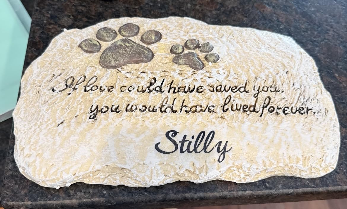 Fox Valley Traders Custom Forever Pet Memorial Garden Stone, Customized Indoor/Outdoor Decor, Crafted with 100% Resin, Loss of Pet Sympathy Gift - Measures 12