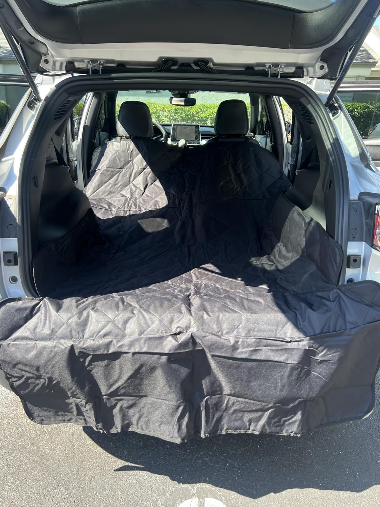 F-color SUV Cargo Liner for Dogs, Heavy Duty Water Resistant Pet Cargo Cover Dog Seat Cover Mat for Mid-Size SUVs Sedans Vans with Bumper Flap Protector, Non-Slip, Standard Size Universal Fit, Black customer photo 2