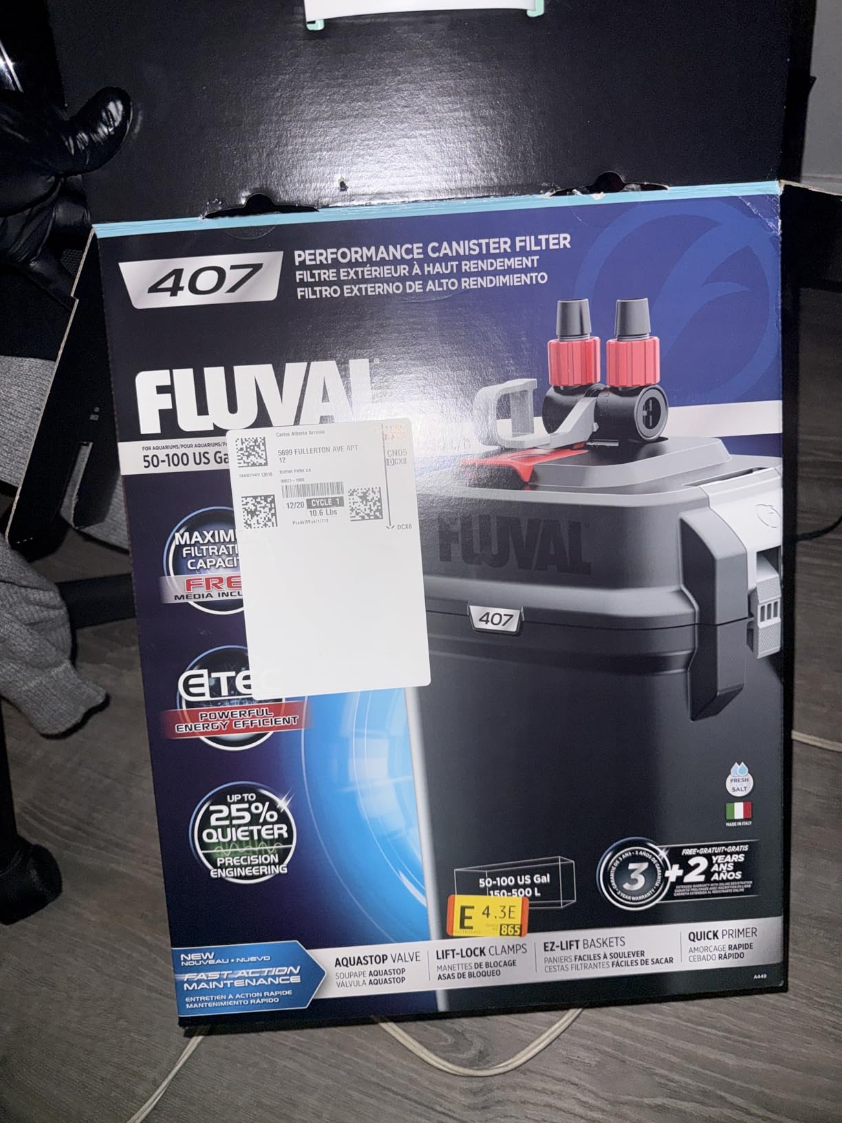 Fluval 107 Performance Canister Filter - for Aquariums Up to 30 Gallons - Aquarium Canister Filter customer photo 1