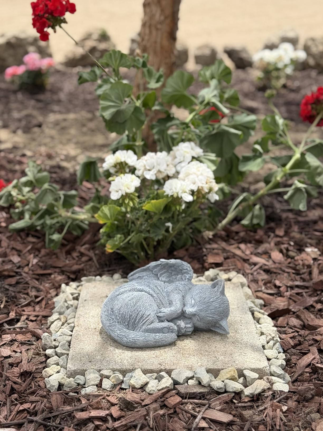 Cat Memorial Stone - Peaceful Sleeping Kitten Angel Statue for Garden, Remembrance, Grave Marker, and Loss - Pet Sympathy Gift by Pure Garden (Gray) customer photo 1