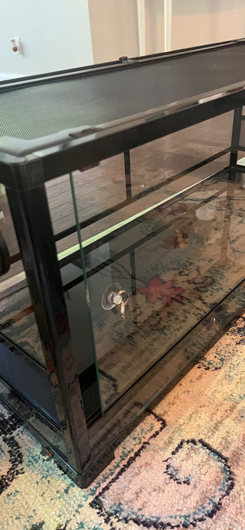 REPTI ZOO 67 Gallon Reptile Large Terrarium Upgrade Glass Front Opening Tank Sliding Door with Screen Ventilation Reptile Terrarium About 48