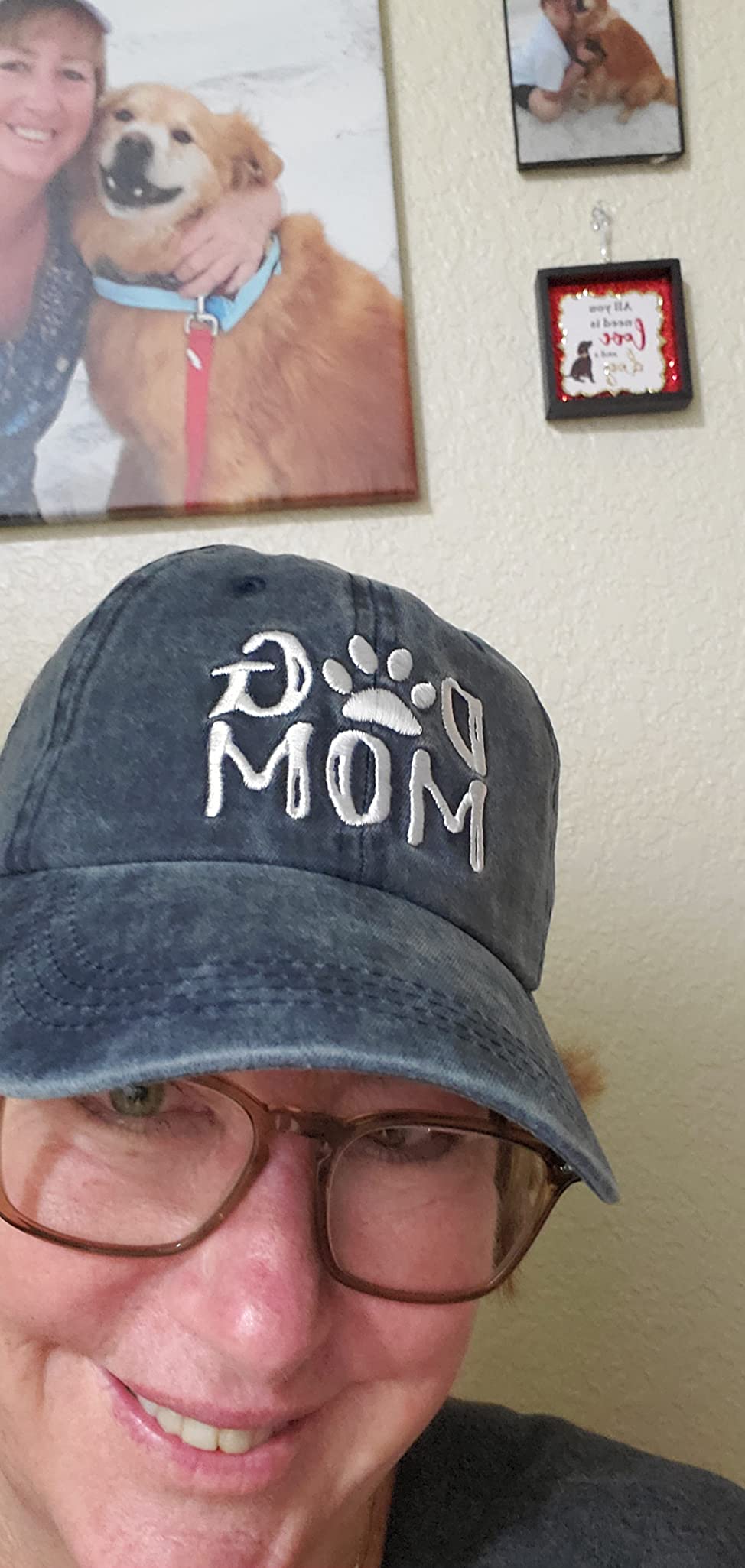 Waldeal Women's Embroidered Dog Mom Hat Adjustable Denim Baseball Cap customer photo 1