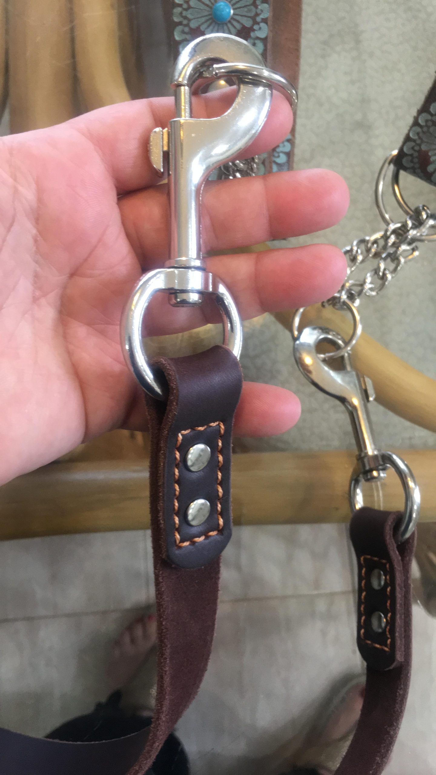 ADITYNA Heavy Duty Leather Dog Leash 6 ft x 1