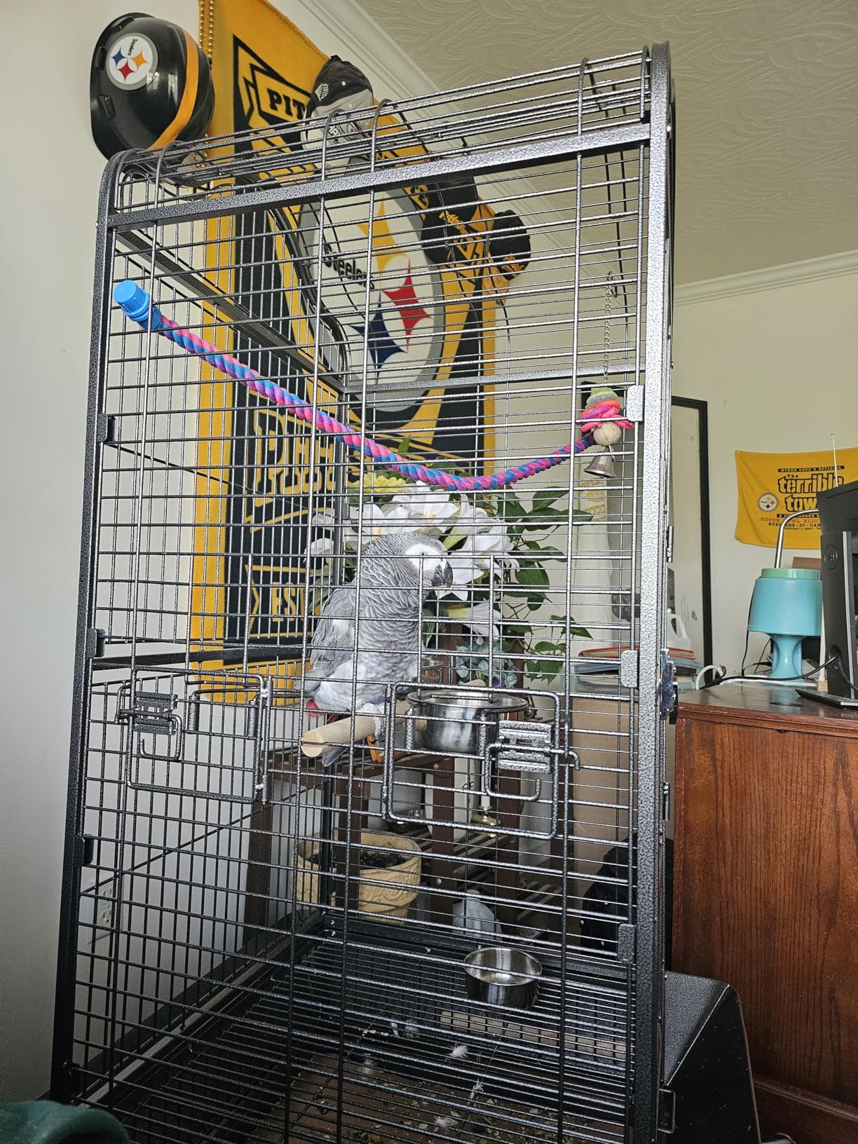 Yaheetech Extra Large Bird Cage 63'' Open Play Top Bird Cage for African Grey Parrots/Amazon Parrot/Caiques/Macaw with 360 Degrees Wheels customer photo 2