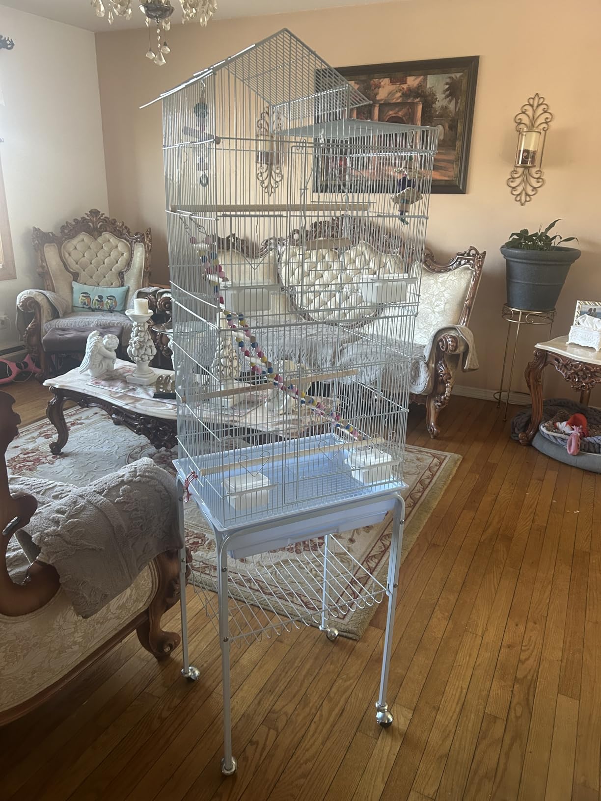 Yaheetech Bird Cage 64'' Medium Small Parrot Parakeet Bird Cages with Detachable Rolling Stand for Parrot Lovebirds Finches Parakeets Budgie Parrotlet Conures, Pet Flight Birdcage customer photo 2