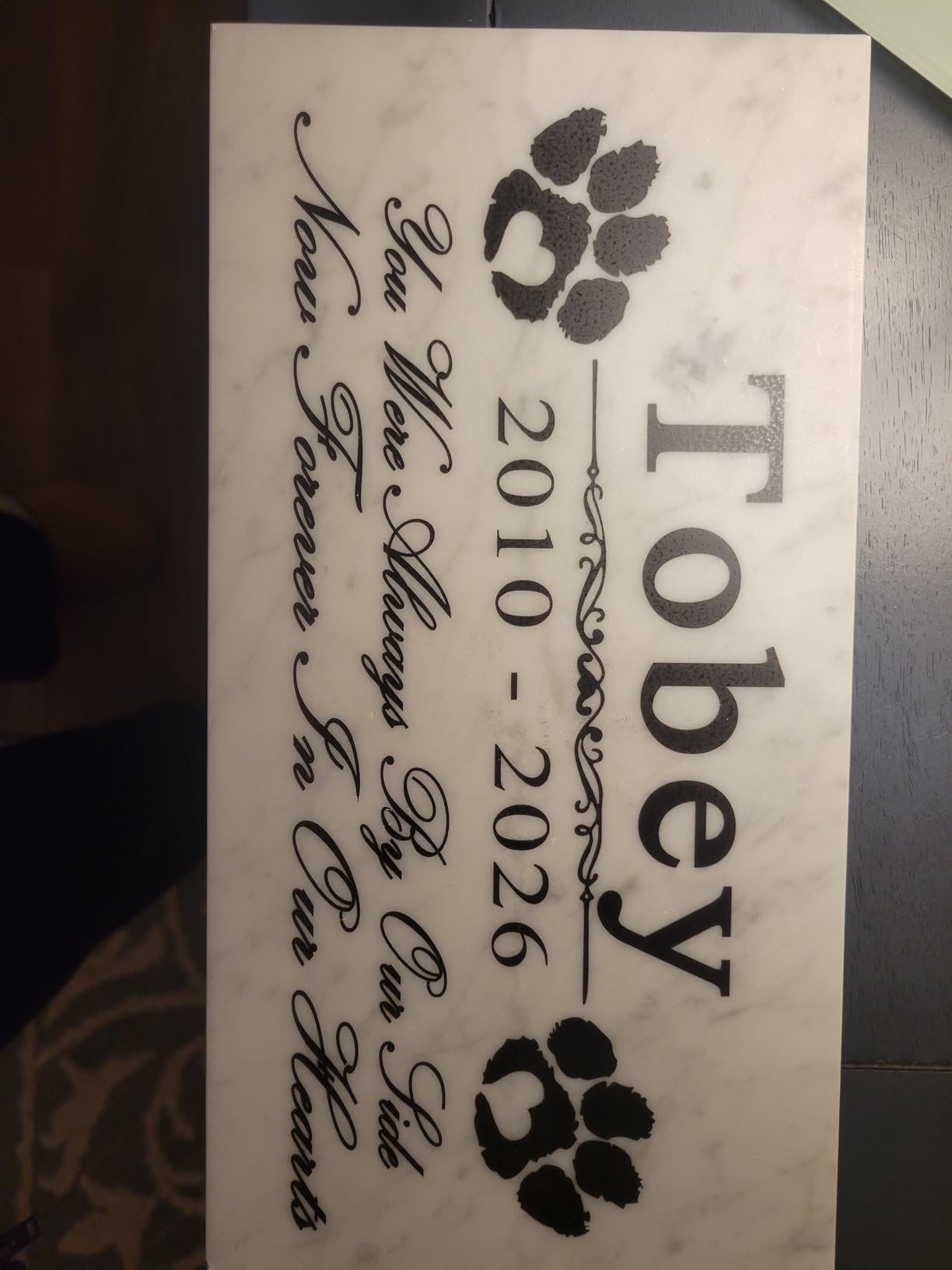 Broad Bay Dog Pet Memorial Gift Stone Solid Marble Personalized Pet Plaque Garden Marker Indoor or Outdoor Grave Headstone 12