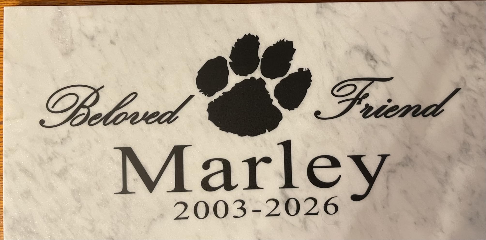Broad Bay Dog Pet Memorial Gift Stone Solid Marble Personalized Pet Plaque Garden Marker Indoor or Outdoor Grave Headstone 12