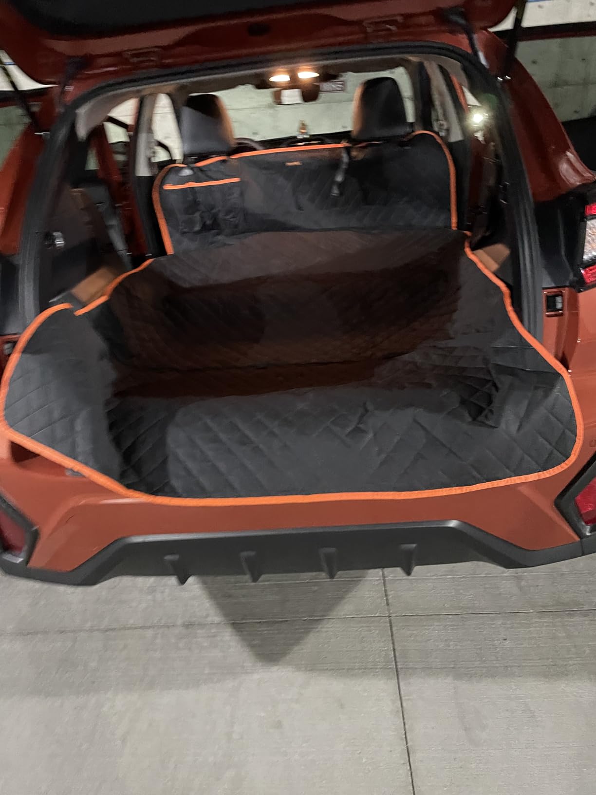 Cargo Liner for Dogs Waterproof Pet Cargo Covers for SUV with Bumper Flap Protection Heavy Duty Nonslip Dog Trunk Cargo Protector Washable Dog Seat Cover for Universal and Large Size SUVs customer photo 1