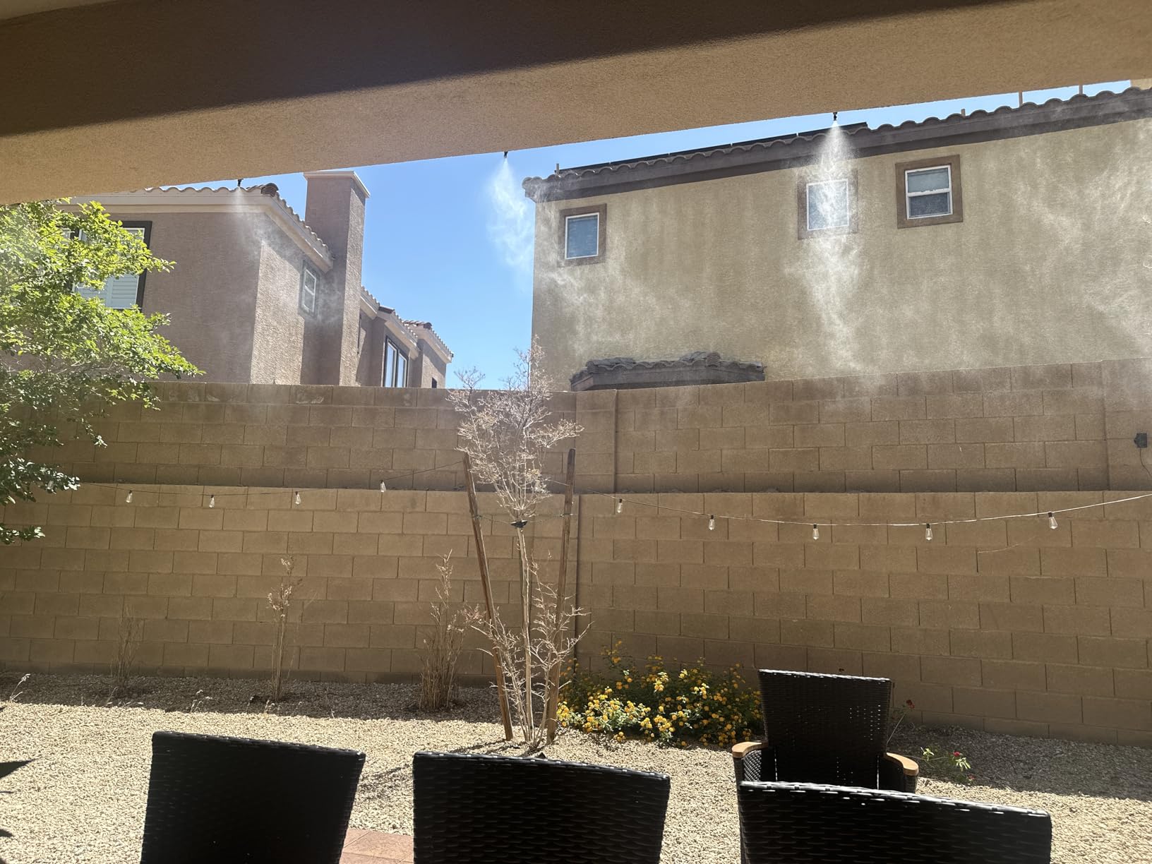 Misters for Outside Patio, 50FT|15M Outdoor Water Misting Cooling System. Backyard Mist Kit for Garden Greenhouse Fan Deck Umbrella Canopy Pool Porch Trampoline Sprinkler Park BBQ Party Accessories customer photo 1