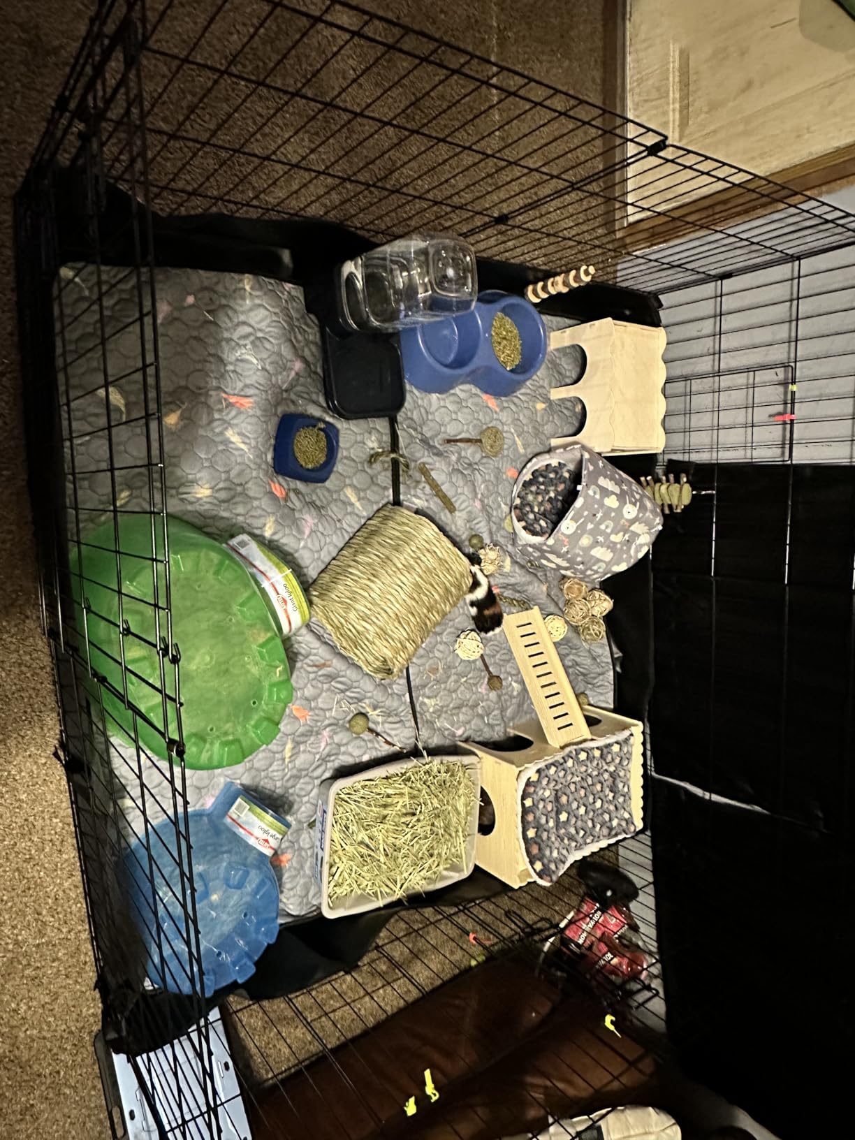 Aivituvin Rabbit Hutch Indoor Bunny Cage Outdoor Chicken Coop Rabbit House Bunny Hutch with Deeper Plastic Tray (Grey02 -one Set) customer photo 2