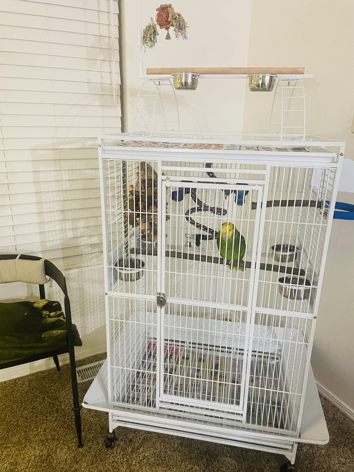 XX-Large Castle PlayTop Parrot Sturdy Wrought Iron Cage 32