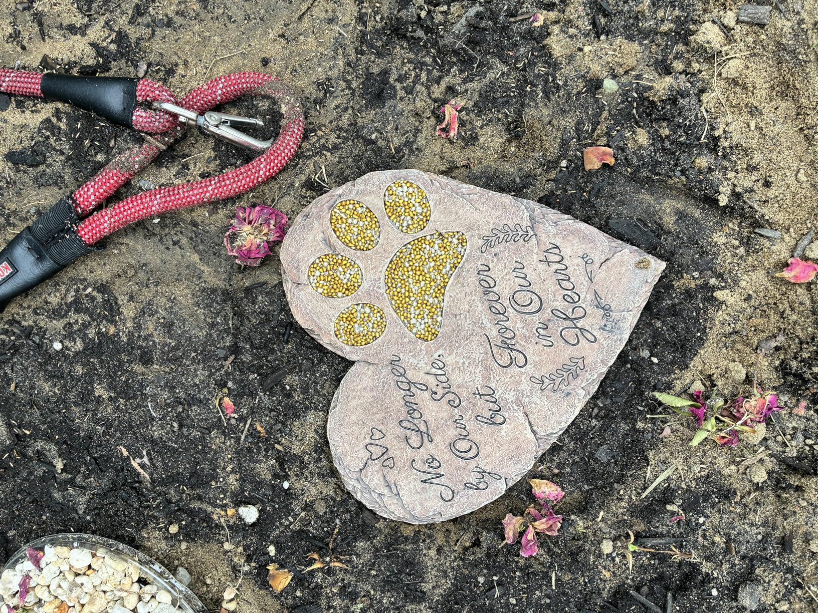 OBSI Dog Memorial Gifts for Loss of Dog Sympathy Gift - Rainbow Bridge Dog Memorial Stone for Remembrance Dog Passing Away Sympathy Gifts - Thoughtful Pet Loss Gifts - Gray customer photo 1