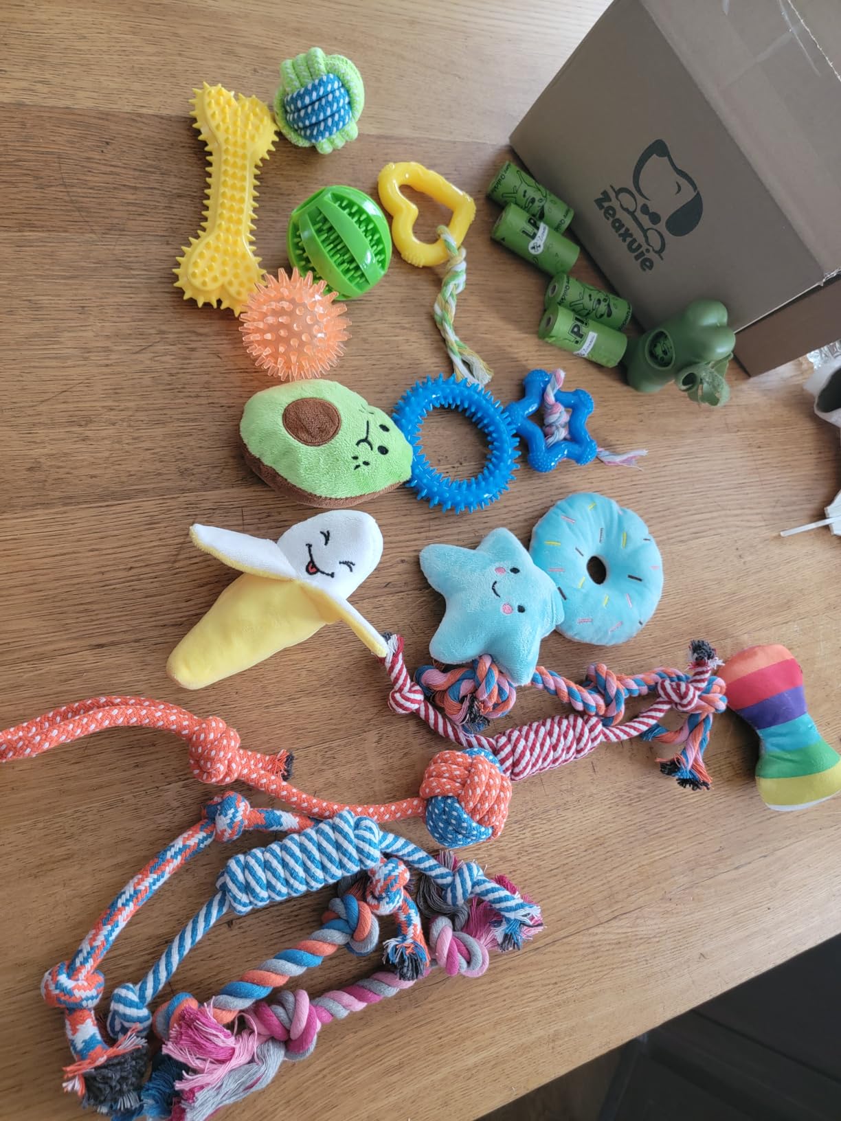 Zeaxuie 25 Pack Luxury Dog Chew Toys for Puppy, Dog Toys with Ropes, Treat Ball and Squeaky Puppy Toys for Teething Small Dogs customer photo 1