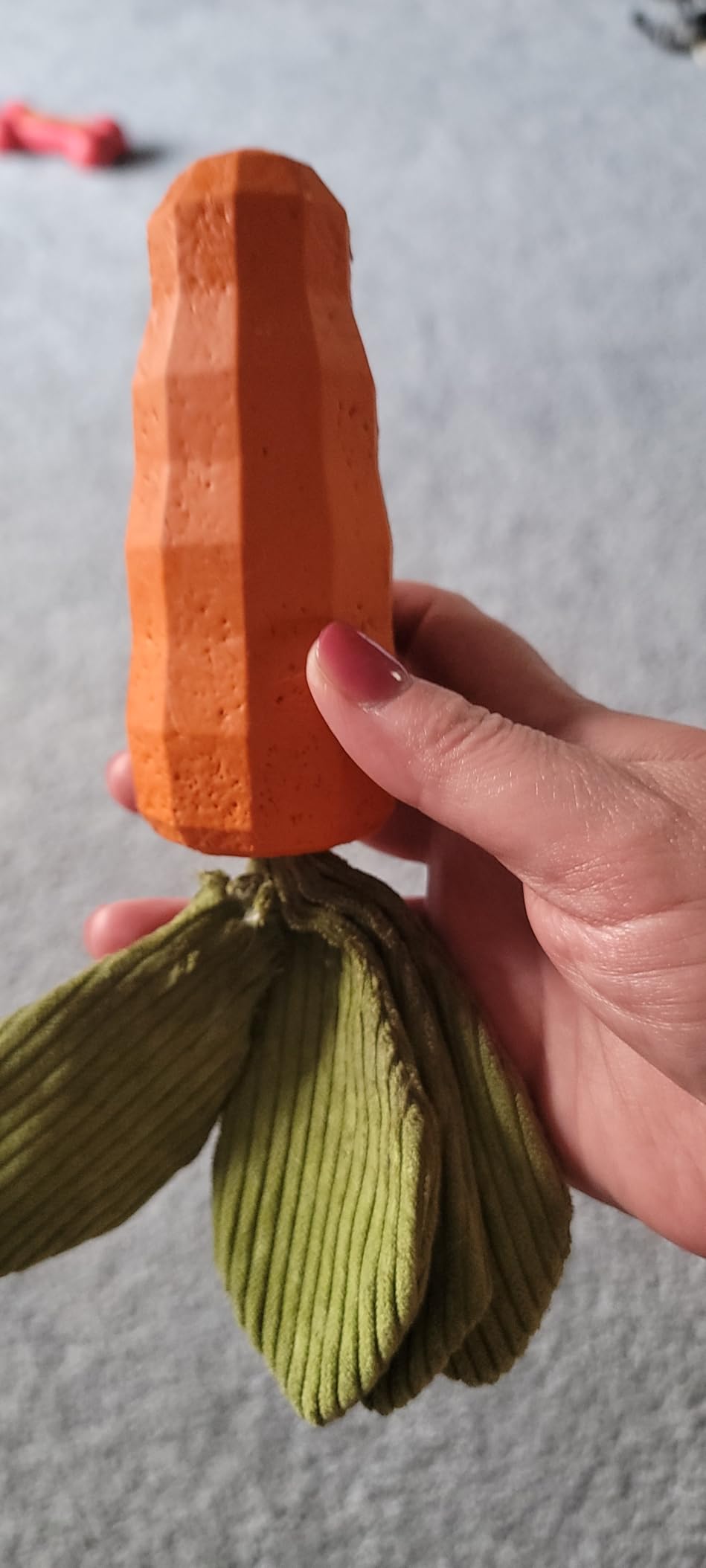 MewaJump Dog Squeaky Chew Toys for Aggressive Chewers, Rubber Carrot Dog Toys for Training and Cleaning, Durable Interactive Tough Dog Toy for Puppy Medium Dogs customer photo 1