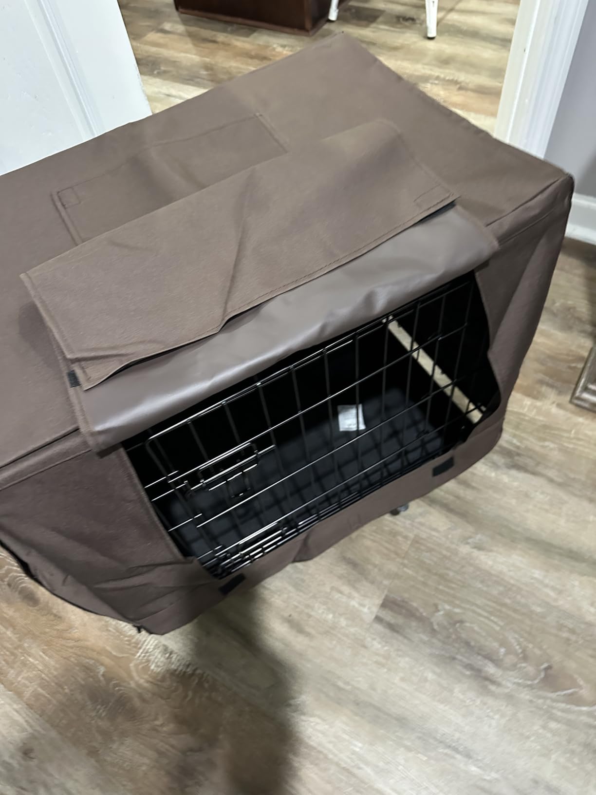 DONORO Dog Crates for Small Size Dogs Indoor Double Door Dog Kennels & Houses for Puppy and Cats, Collapsible Metal Contour Dog Cages, 24.0