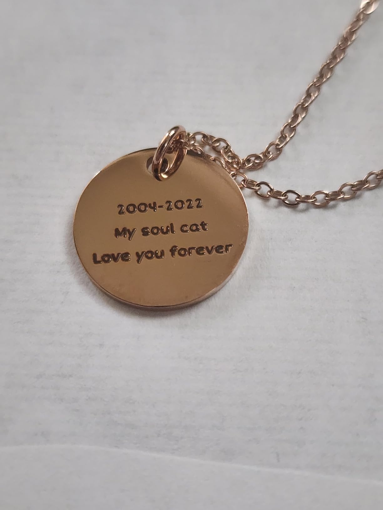 Personalized Pet Portrait Necklace, Handmade Memorial Jewelry Gift, Custom Round Disc Photo Engraved Necklace for Animal Lovers, Dog Mom customer photo 2