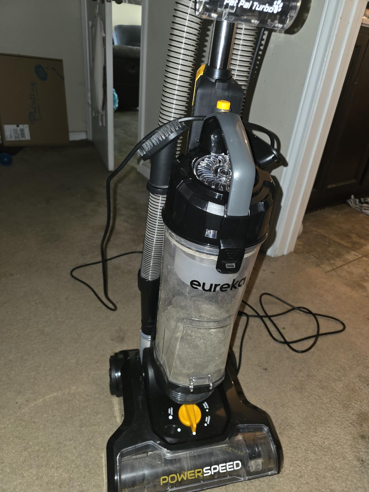 EUREKA PowerSpeed Lightweight Powerful Upright Vacuum Cleaner for Carpet and Hard Floor, Pet Turbo, Black/Yellow customer photo 1