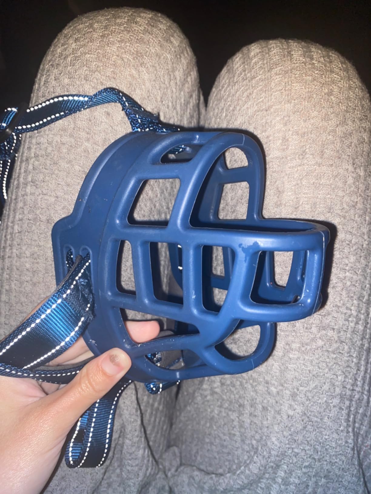 BARKLESS Dog Muzzle, Soft Basket Silicone Muzzle for Dogs to Prevent Biting and Chewing, Breathable Cage Mouth Cover for Training, Allows Drinking and Panting, Used with Collar customer photo 1