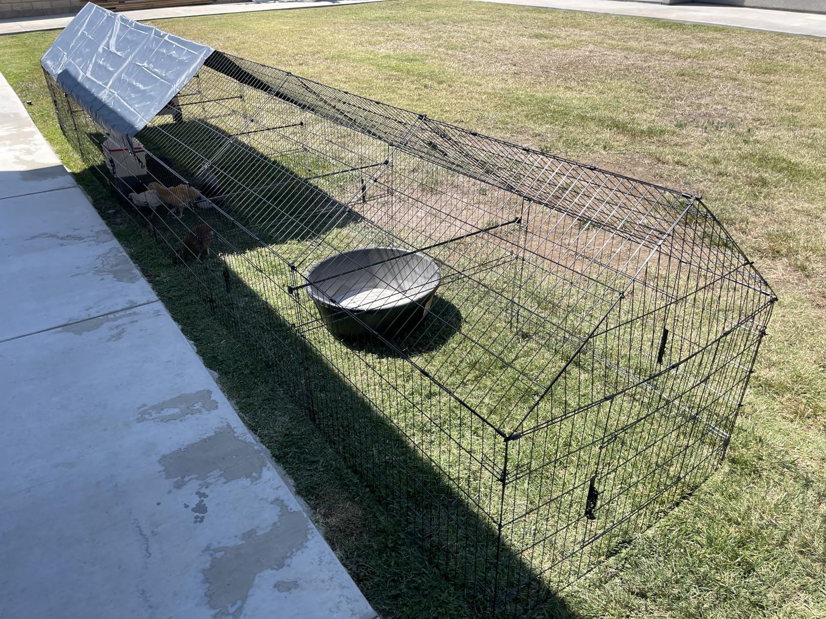 PawGiant Chicken Coop, Chicken Run Pen for Yard with Cover Outdoor Metal Portable Chicken Tractor Cage Enclosure Crate Outside for Small Animals Duck Rabbit Hen 86
