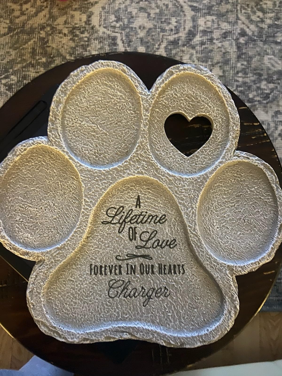 GiftsForYouNow Engraved Lifetime of Love Paw Print Stone, Personalized Pet Memorial Garden Stone for Dogs, Large, 12