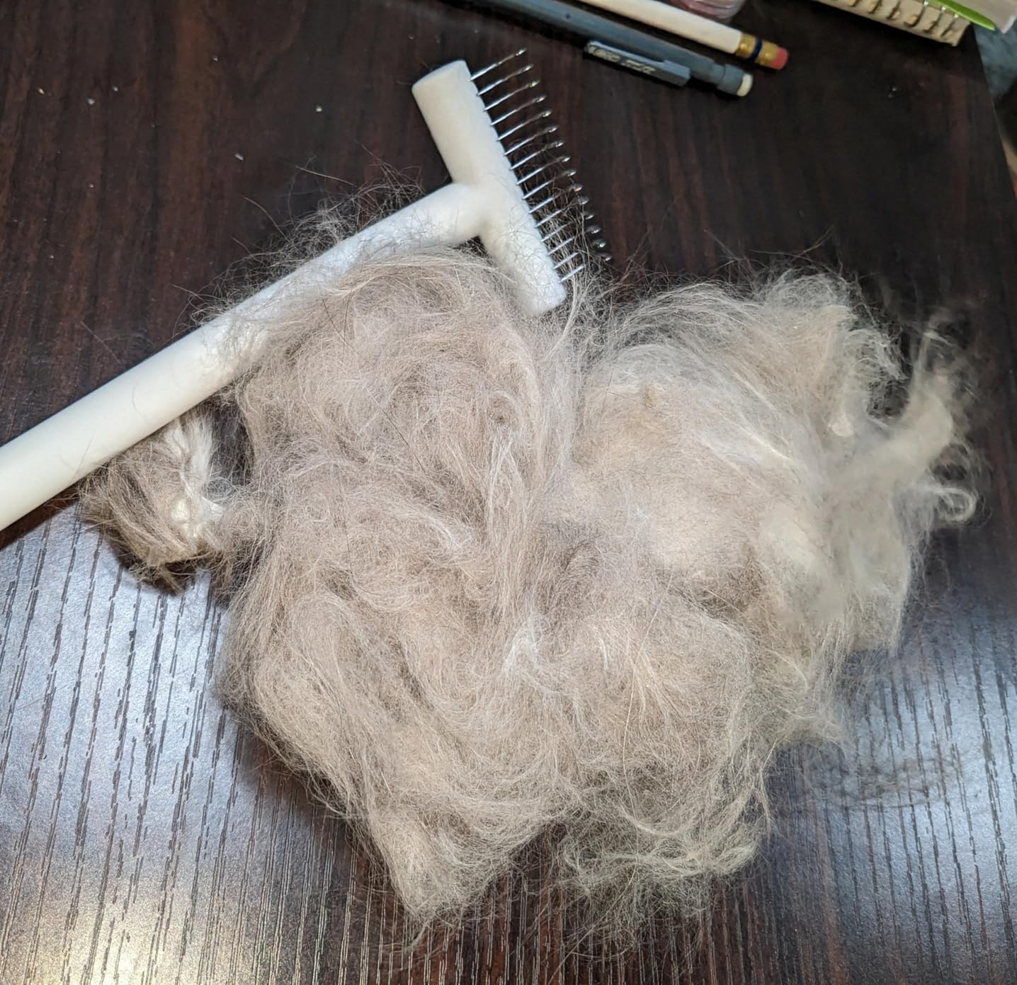 aumuca Undercoat Rake for Dogs, Deshedding & Dematting Comb for Cats, Horse | Dog grooming rake & dog shedding brush in one | Lifts undercoat in a single pass | Gentle on matted hair & sensitive skin customer photo 2