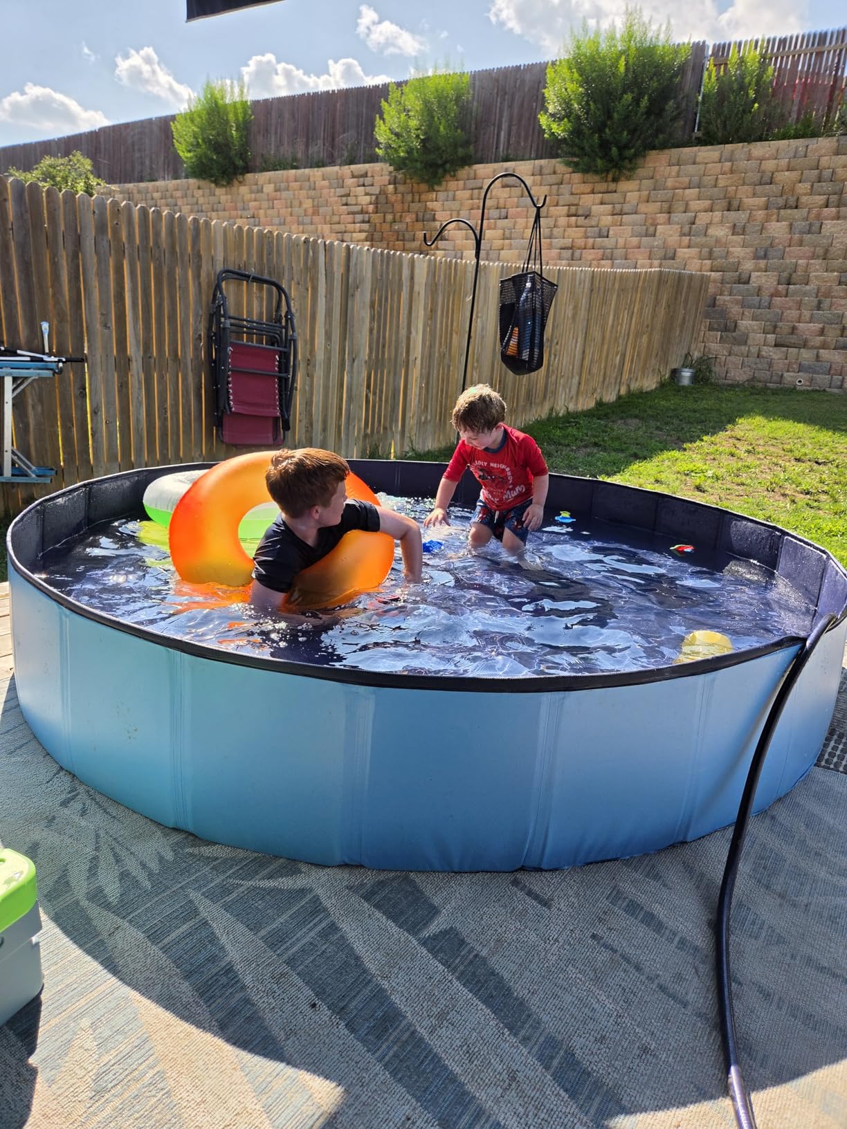 Jasonwell Foldable Dog Pool Collapsible Hard Plastic Swimming Pool Portable Kiddie & Pet Pool Doggie Wading Bath Tub for Puppy Small Medium Large Dogs Cats and Kids 63