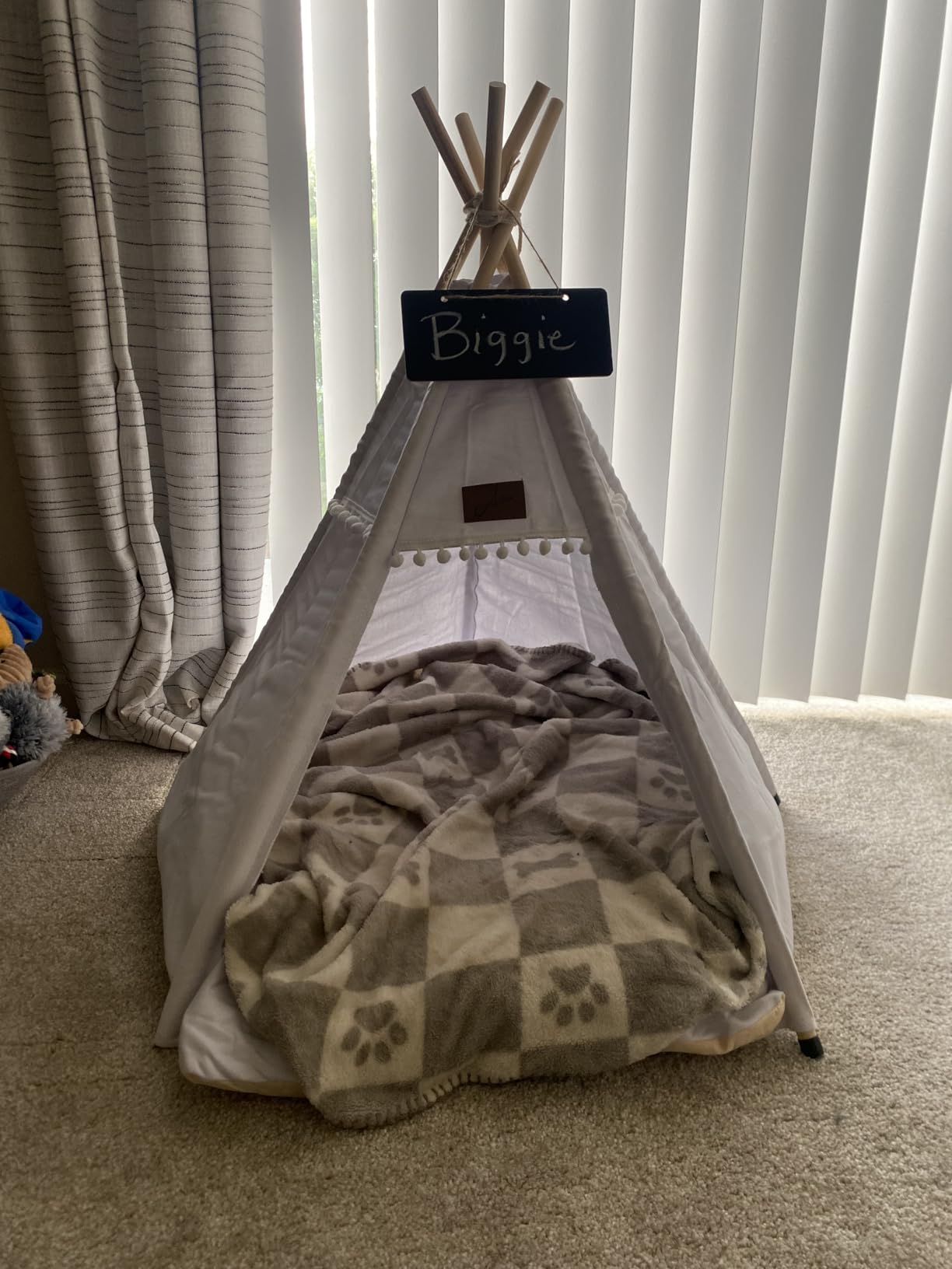 Asou Dog Teepee Pet Tent Portable Dog Houses Puppy Teepee Cat Bed with Thick Cushion customer photo 1