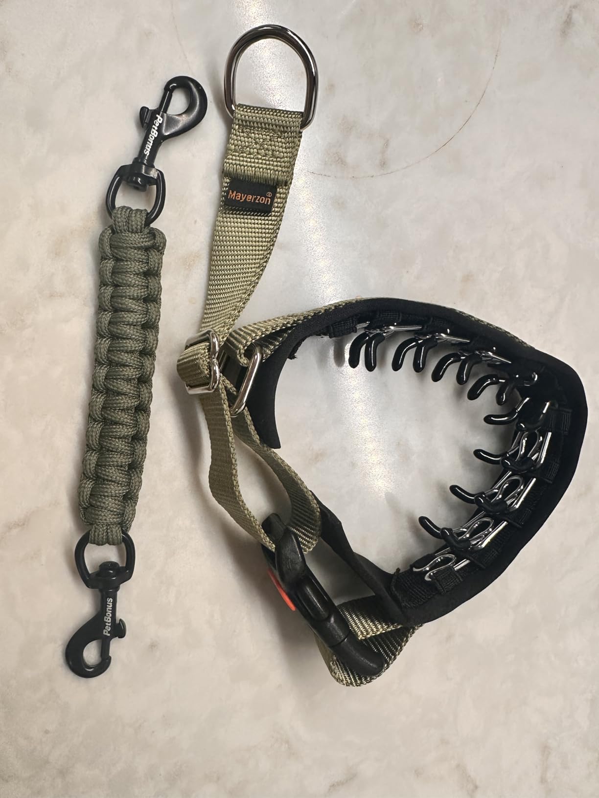 Mayerzon No Pull Dog Collar, Patented Martingale Collar for Small Medium Large Dogs with Buckle and Heavy Duty Nylon for Walking Training Hunting, Safe and Easy to Use customer photo 2