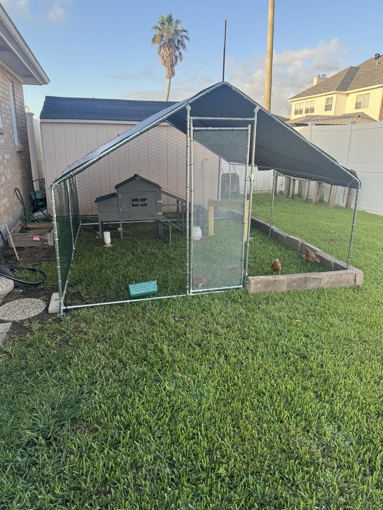 Large Chicken Coop Metal Chicken Runs for Yard with Cover Outdoor Pet Pens Poultry Cage Duck Rabbit House Backyard Use customer photo 1