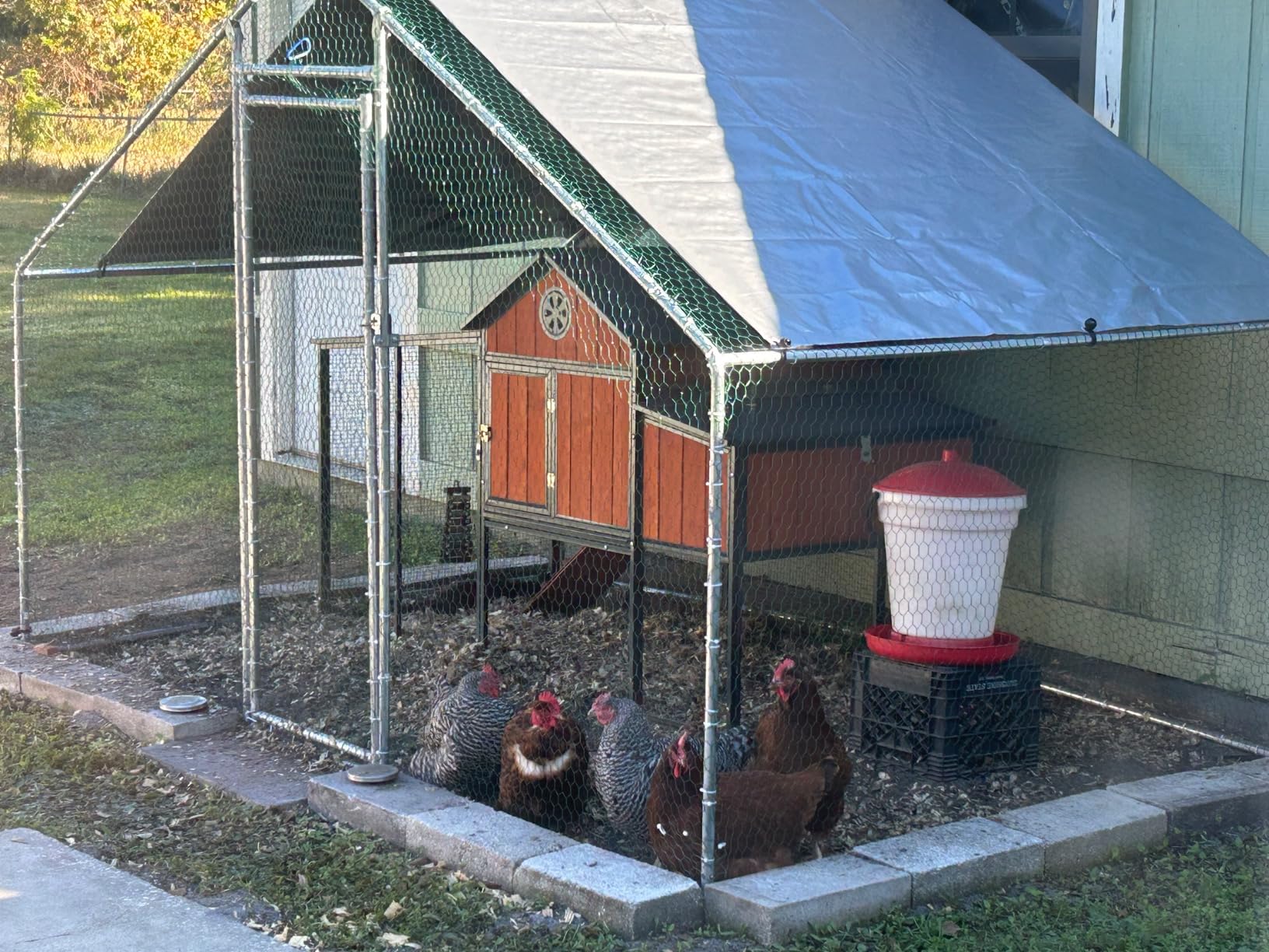 Large Chicken Coop Metal Chicken Runs for Yard with Cover Outdoor Pet Pens Poultry Cage Duck Rabbit House Backyard Use customer photo 2