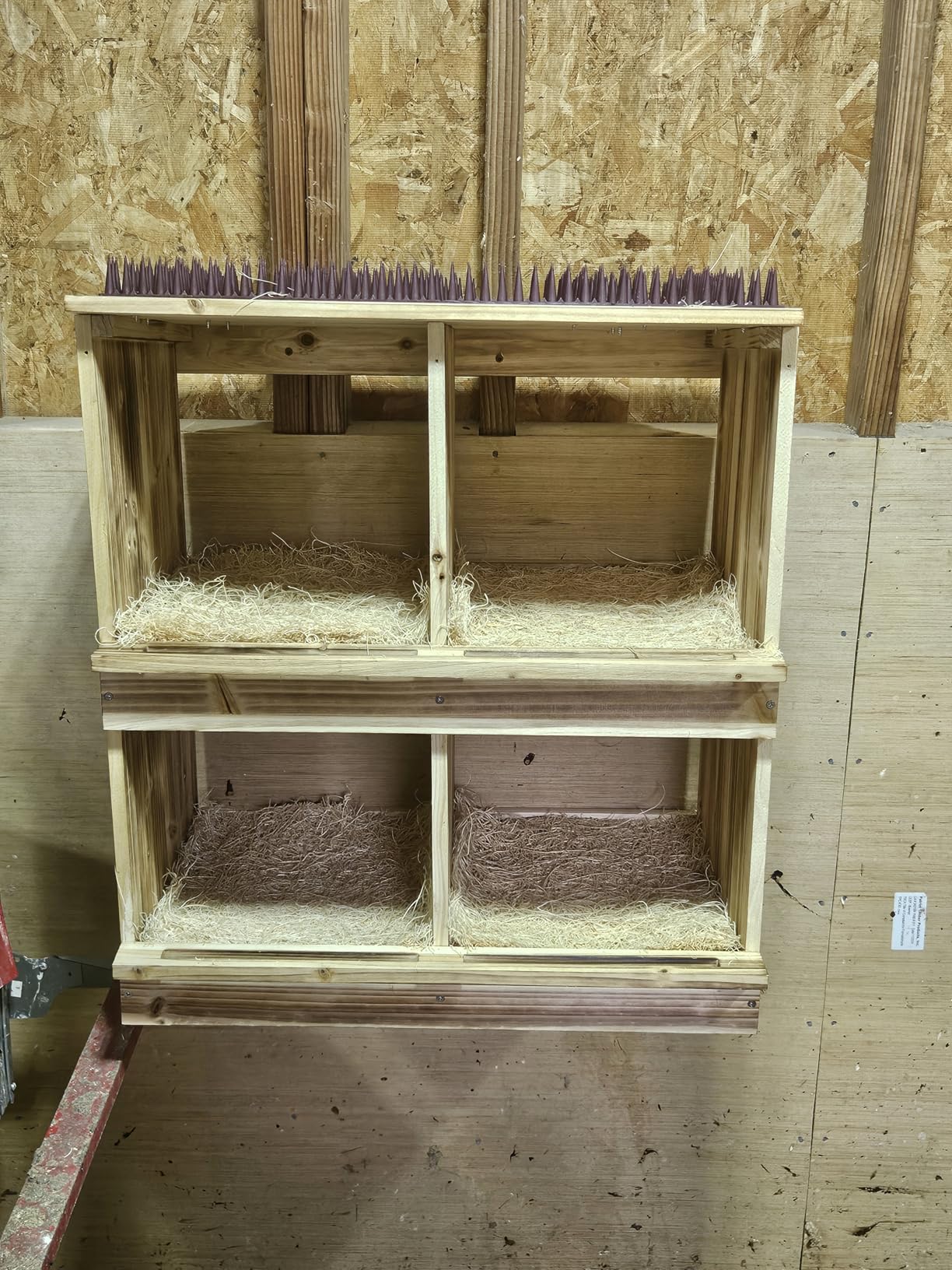 Nesting Boxes for Chickens - Wooden Chicken Nesting Box for Poultry Heavy Duty 4 Compartments Laying Eggs Nest Box Wall Mount customer photo 2