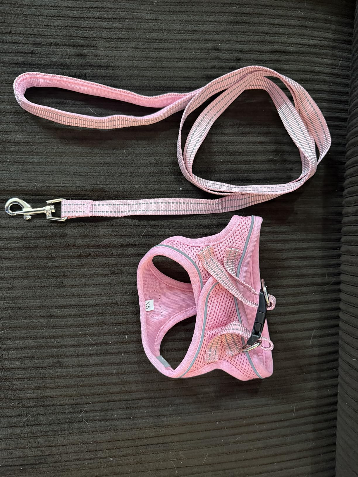 BOOMIBOO Dog Harness with Leash Set, No Pull Adjustable Reflective Step-in Puppy Pet Vest Harnesses for Small Medium Large Dogs and Cats, Pink XXS customer photo 1