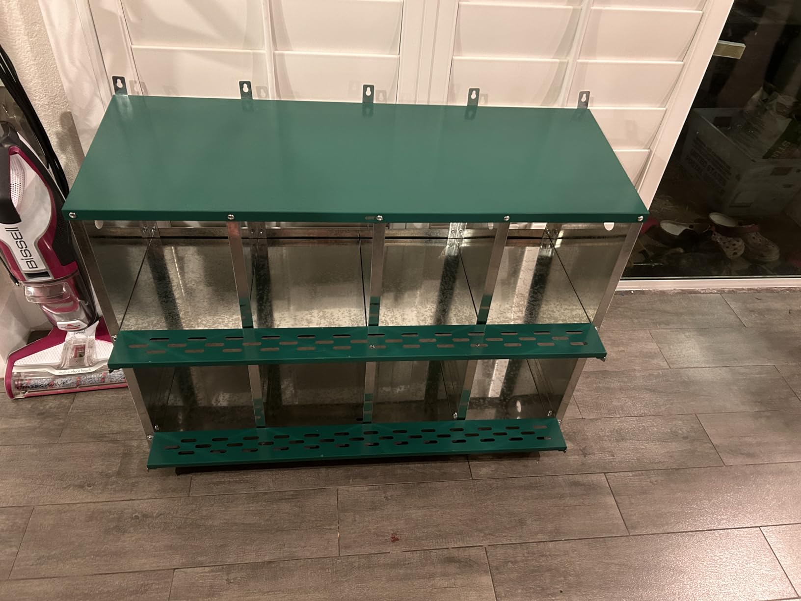 Chicken Nesting Box, 10 Compartment Nesting Box, 10 Room Metal Nesting Boxes for Chicken, Green customer photo 2