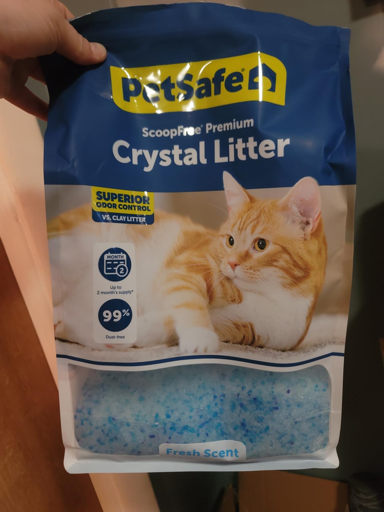 PetSafe ScoopFree Odor Control Crystal Cat Litter, Fresh Scent, 8 Lb Bag customer photo 2
