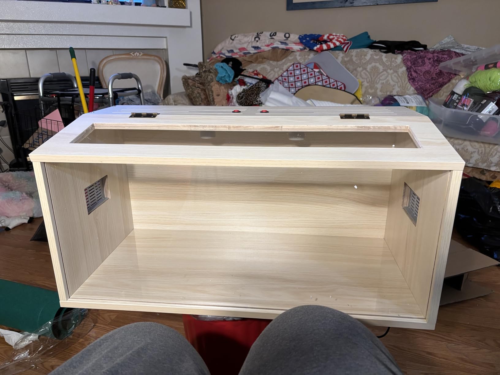 PROLEE Bearded Dragon Tank, Wooden Reptile Tank and Lizard Tank, Tempered Glass Large Bearded Dragon Enclosure with Built-in Lamp Fixture (40X20X20inch, 65 Gallons) customer photo 2